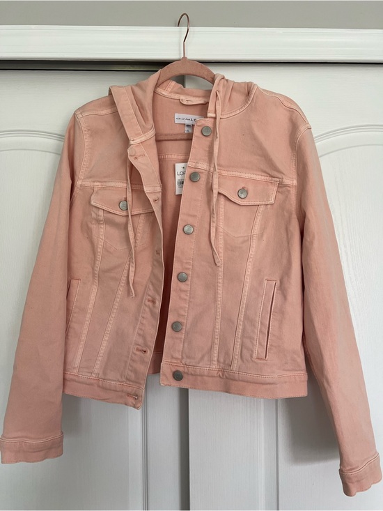 LOFT Jackets & Blazers - NWT LOFT Peach Hooded Denim Jacket
